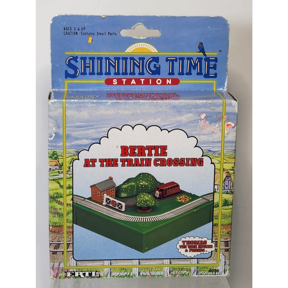 Shining Time Station Bertie At The Train Crossing Miniature Adventure Playset